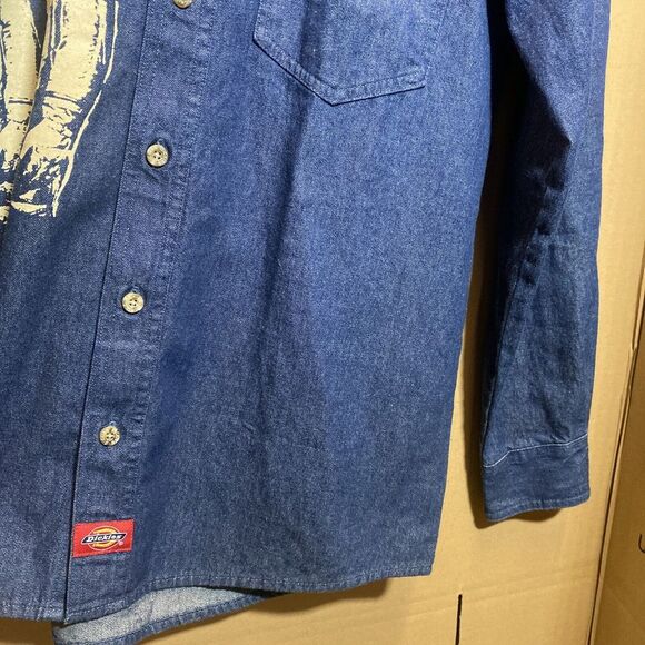 Dickies Denim BSIDE Collab SIGNED Astronaut Graphic Long Sleeved Shirt Men's S - Picture 4 of 9